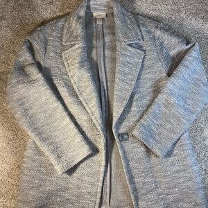 LOFT Light Gray Tweed Blazer Jacket